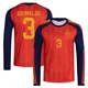 Men's Alejandro Grimaldo Red Replica ＃3 Spain National Team FIFA X World Cup 2026 Home Long Sleeve Soccer Jersey