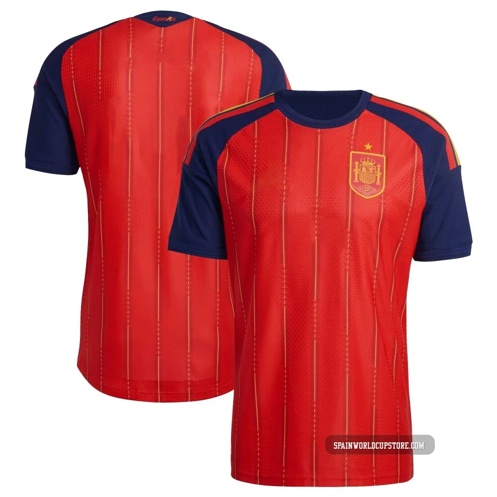 Men's Blank Red Authentic Spain National Team FIFA X World Cup 2026 Home On Field Soccer Jersey