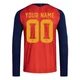 Men's Custom Red Replica ＃00 Spain National Team FIFA X World Cup 2026 Home Long Sleeve Soccer Jersey