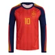 Men's Dani Olmo Red Replica ＃10 Spain National Team FIFA X World Cup 2026 Home Long Sleeve Soccer Jersey