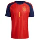 Men's David Raya Red Authentic ＃1 Spain National Team FIFA X World Cup 2026 Home On Field Soccer Jersey