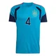 Men's Eric García Replica ＃4 Spain National Team Turquoise FIFA X World Cup 2026 Tiro Home Training Soccer Jersey