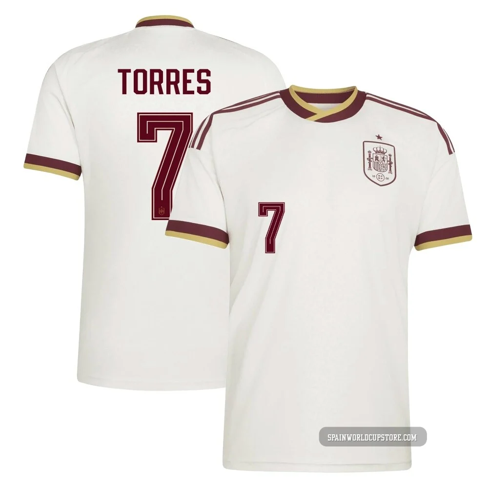 Men's Ferran Torres Replica ＃7 Spain National Team Turquoise FIFA
