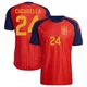 Men's Marc Cucurella Red Authentic ＃24 Spain National Team FIFA X World Cup 2026 Home On Field Soccer Jersey