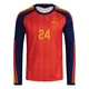 Men's Marc Cucurella Red Replica ＃24 Spain National Team FIFA X World Cup 2026 Home Long Sleeve Soccer Jersey