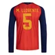 Men's Marcos Llorente Red Replica ＃5 Spain National Team FIFA X World Cup 2026 Home Long Sleeve Soccer Jersey