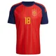 Men's Martín Zubimendi Red Authentic ＃18 Spain National Team FIFA X World Cup 2026 Home On Field Soccer Jersey