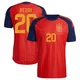 Men's Pedri Red Authentic ＃20 Spain National Team FIFA X World Cup 2026 Home On Field Soccer Jersey