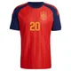 Men's Pedri Red Authentic ＃20 Spain National Team FIFA X World Cup 2026 Home On Field Soccer Jersey