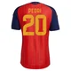 Men's Pedri Red Authentic ＃20 Spain National Team FIFA X World Cup 2026 Home On Field Soccer Jersey