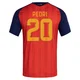 Men's Pedri Red Replica ＃20 Spain National Team FIFA X World Cup 2026 Home Soccer Jersey