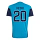Men's Pedri Replica ＃20 Spain National Team Turquoise FIFA X World Cup 2026 Tiro Home Training Soccer Jersey