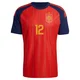 Men's Pedro Porro Red Authentic ＃12 Spain National Team FIFA X World Cup 2026 Home On Field Soccer Jersey