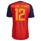 Men's Pedro Porro Red Authentic ＃12 Spain National Team FIFA X World Cup 2026 Home On Field Soccer Jersey