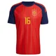 Men's Rodri Red Authentic ＃16 Spain National Team FIFA X World Cup 2026 Home On Field Soccer Jersey