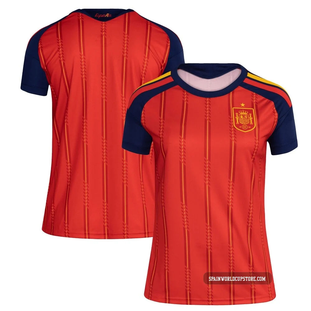 Women's Blank Red Replica Spain National Team FIFA X World Cup 2026 Home Soccer Jersey