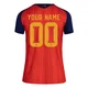 Women's Custom Red Replica ＃00 Spain National Team FIFA X World Cup 2026 Home Soccer Jersey