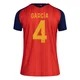 Women's Eric García Red Replica ＃4 Spain National Team FIFA X World Cup 2026 Home Soccer Jersey