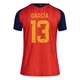 Women's Joan García Red Replica ＃13 Spain National Team FIFA X World Cup 2026 Home Soccer Jersey