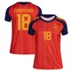 Women's Martín Zubimendi Red Replica ＃18 Spain National Team FIFA X World Cup 2026 Home Soccer Jersey