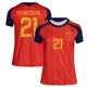 Women's Mikel Oyarzabal Red Replica ＃21 Spain National Team FIFA X World Cup 2026 Home Soccer Jersey