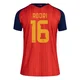 Women's Rodri Red Replica ＃16 Spain National Team FIFA X World Cup 2026 Home Soccer Jersey