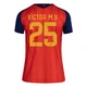Women's Víctor Muñoz Red Replica ＃25 Spain National Team FIFA X World Cup 2026 Home Soccer Jersey
