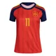 Women's Yéremy Pino Red Replica ＃11 Spain National Team FIFA X World Cup 2026 Home Soccer Jersey