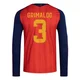 Youth Alejandro Grimaldo Red Replica ＃3 Spain National Team FIFA X World Cup 2026 Home Long Sleeve Soccer Jersey