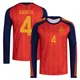 Youth Eric García Red Replica ＃4 Spain National Team FIFA X World Cup 2026 Home Long Sleeve Soccer Jersey