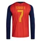 Youth Ferran Torres Red Replica ＃7 Spain National Team FIFA X World Cup 2026 Home Long Sleeve Soccer Jersey
