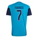 Youth Ferran Torres Replica ＃7 Spain National Team Turquoise FIFA X World Cup 2026 Tiro Home Training Soccer Jersey