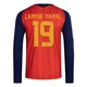 Youth Lamine Yamal Red Replica ＃19 Spain National Team FIFA X World Cup 2026 Home Long Sleeve Soccer Jersey