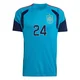 Youth Marc Cucurella Replica ＃24 Spain National Team Turquoise FIFA X World Cup 2026 Tiro Home Training Soccer Jersey