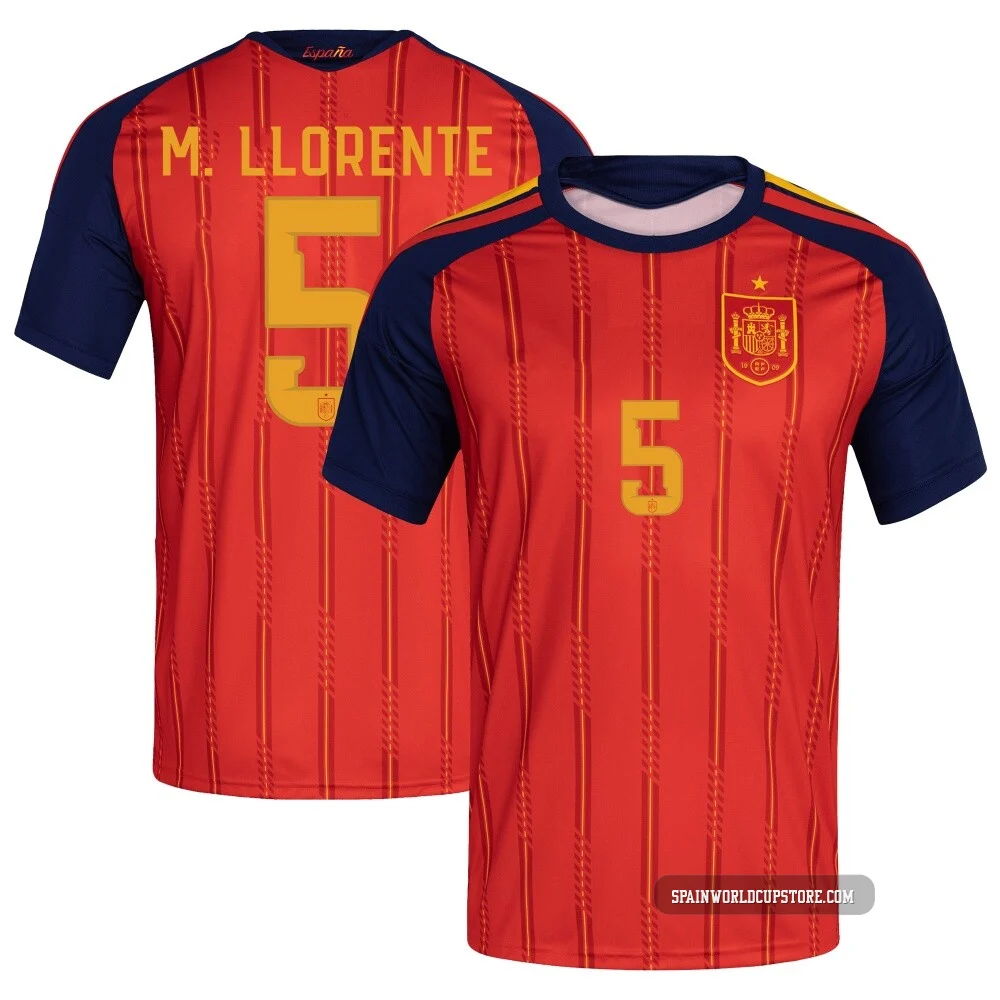 Youth Marcos Llorente Red Replica ＃5 Spain National Team FIFA X World Cup 2026 Home Soccer Jersey