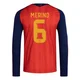 Youth Mikel Merino Red Replica ＃6 Spain National Team FIFA X World Cup 2026 Home Long Sleeve Soccer Jersey