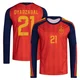 Youth Mikel Oyarzabal Red Replica ＃21 Spain National Team FIFA X World Cup 2026 Home Long Sleeve Soccer Jersey