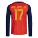 Youth Nico Williams Red Replica ＃17 Spain National Team FIFA X World Cup 2026 Home Long Sleeve Soccer Jersey