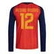 Youth Pedro Porro Red Replica ＃12 Spain National Team FIFA X World Cup 2026 Home Long Sleeve Soccer Jersey