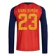 Youth Unai Simón Red Replica ＃23 Spain National Team FIFA X World Cup 2026 Home Long Sleeve Soccer Jersey